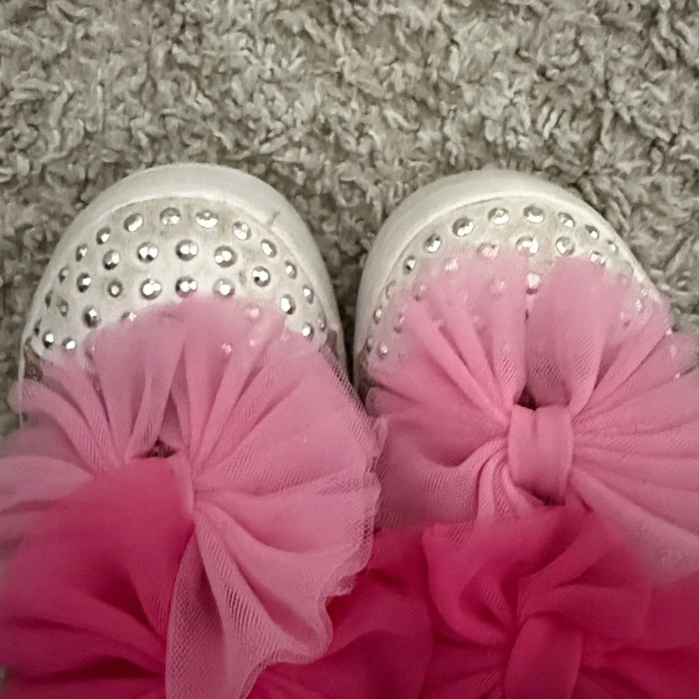 Skechers embellished light up pink glitter toddler girls dress up trainers